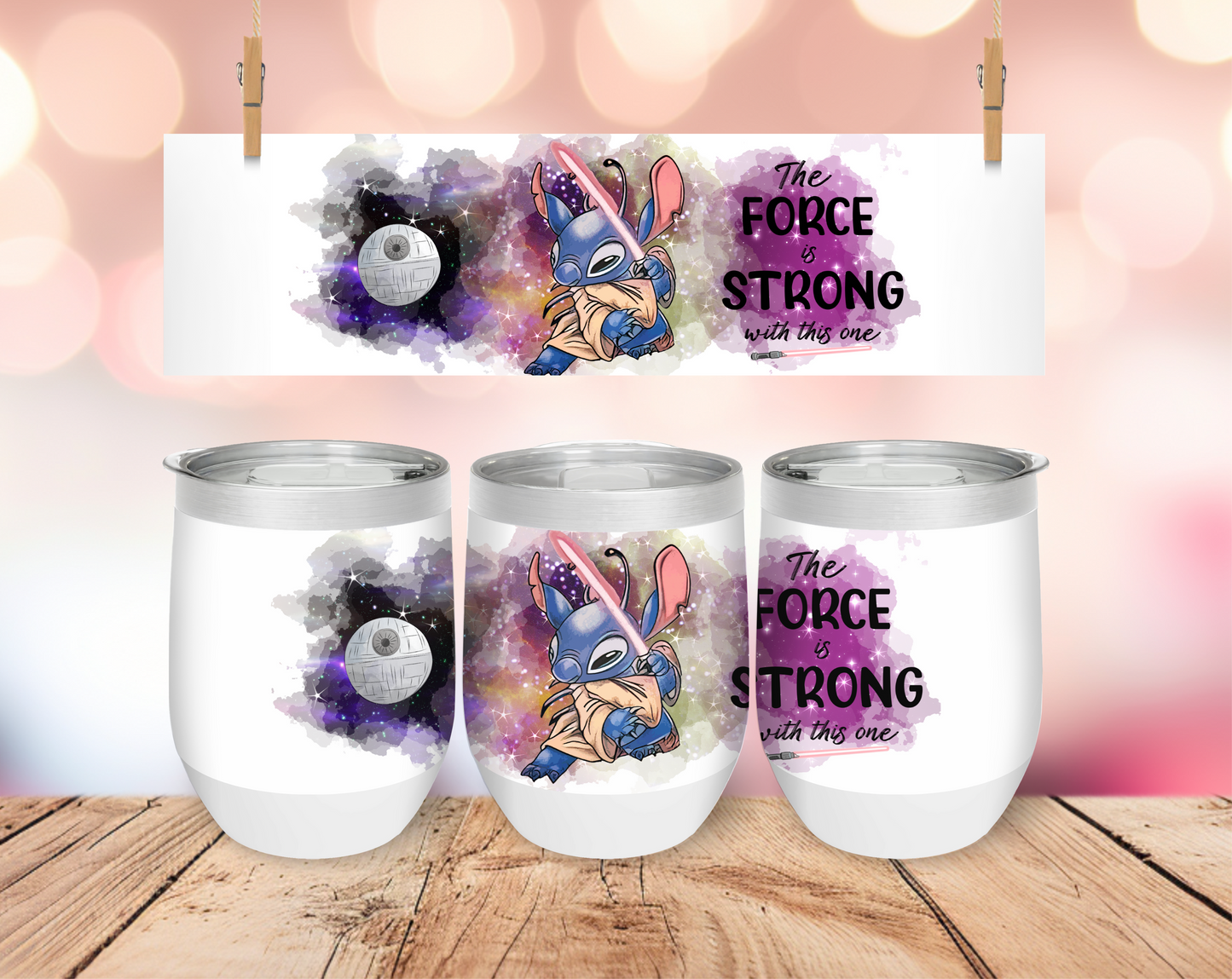 Stitch and Star Wars Mash up Short Tumbler