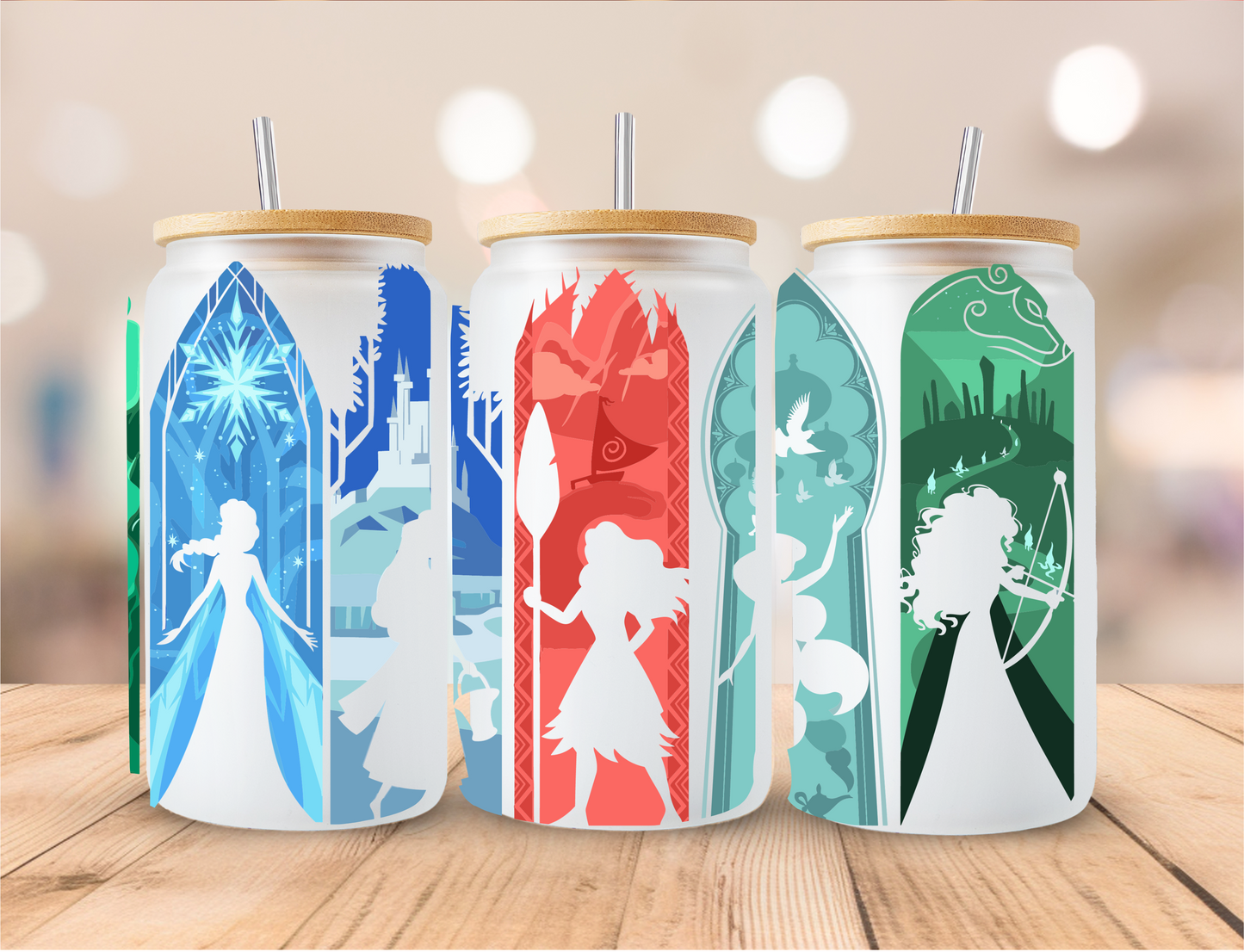Disney Princess Frosted Glass