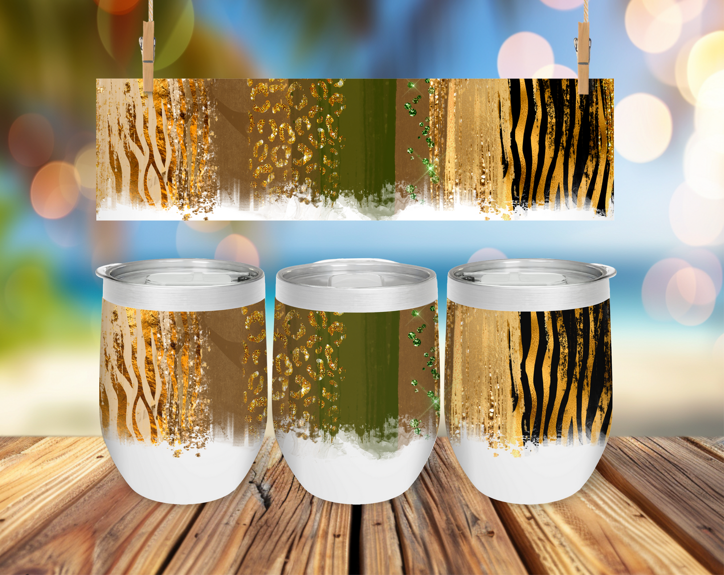 Gold Patterned Short Tumbler