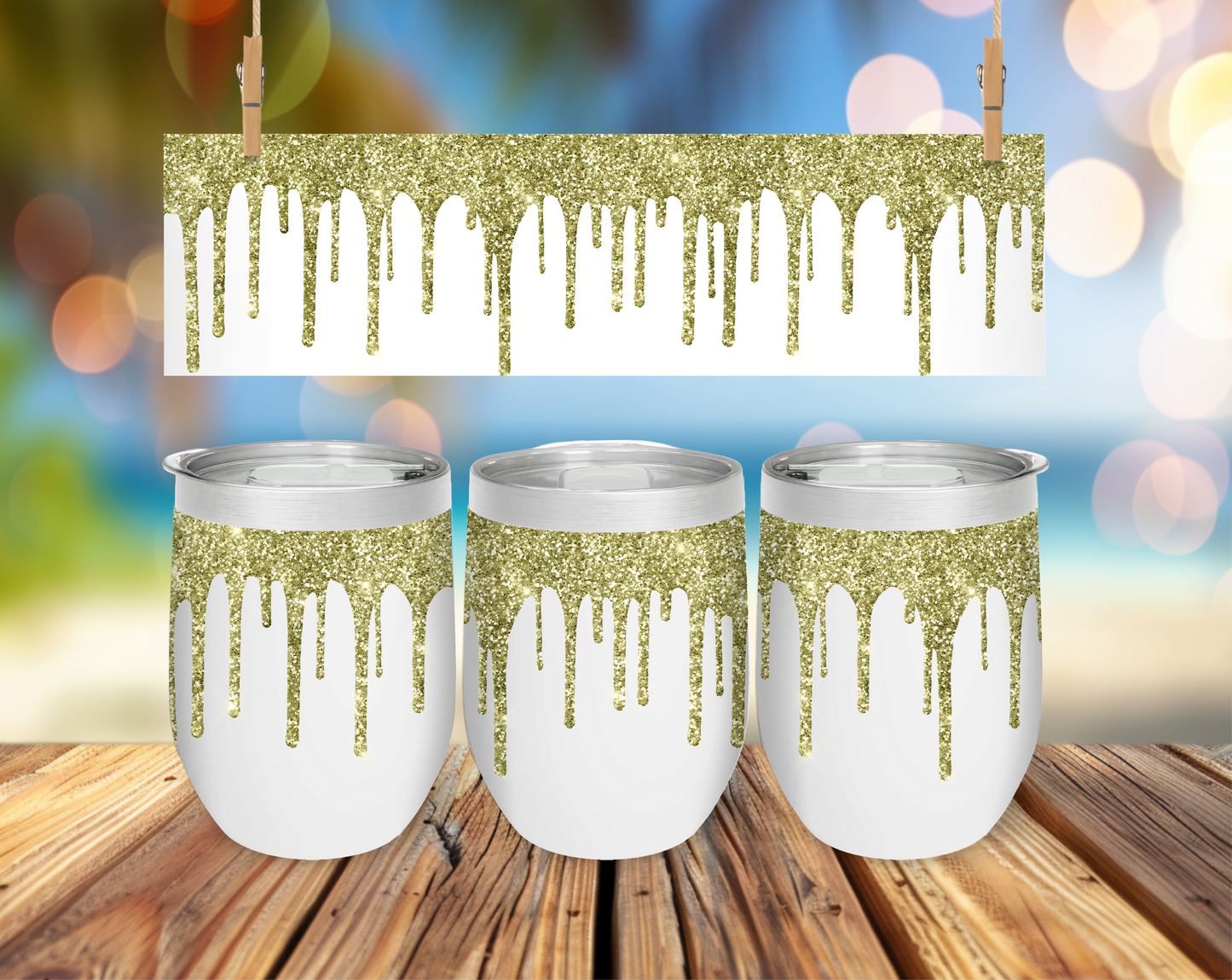 Gold Sparkle Short Tumbler