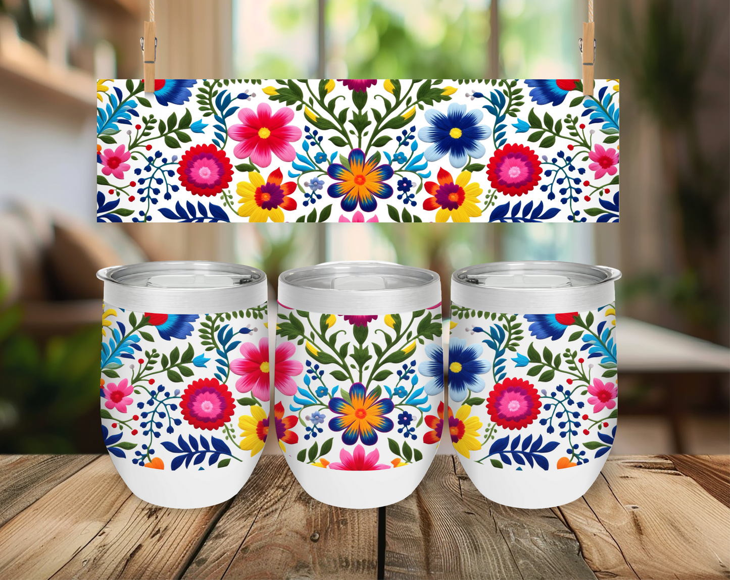 Flower Pattern Short Tumbler