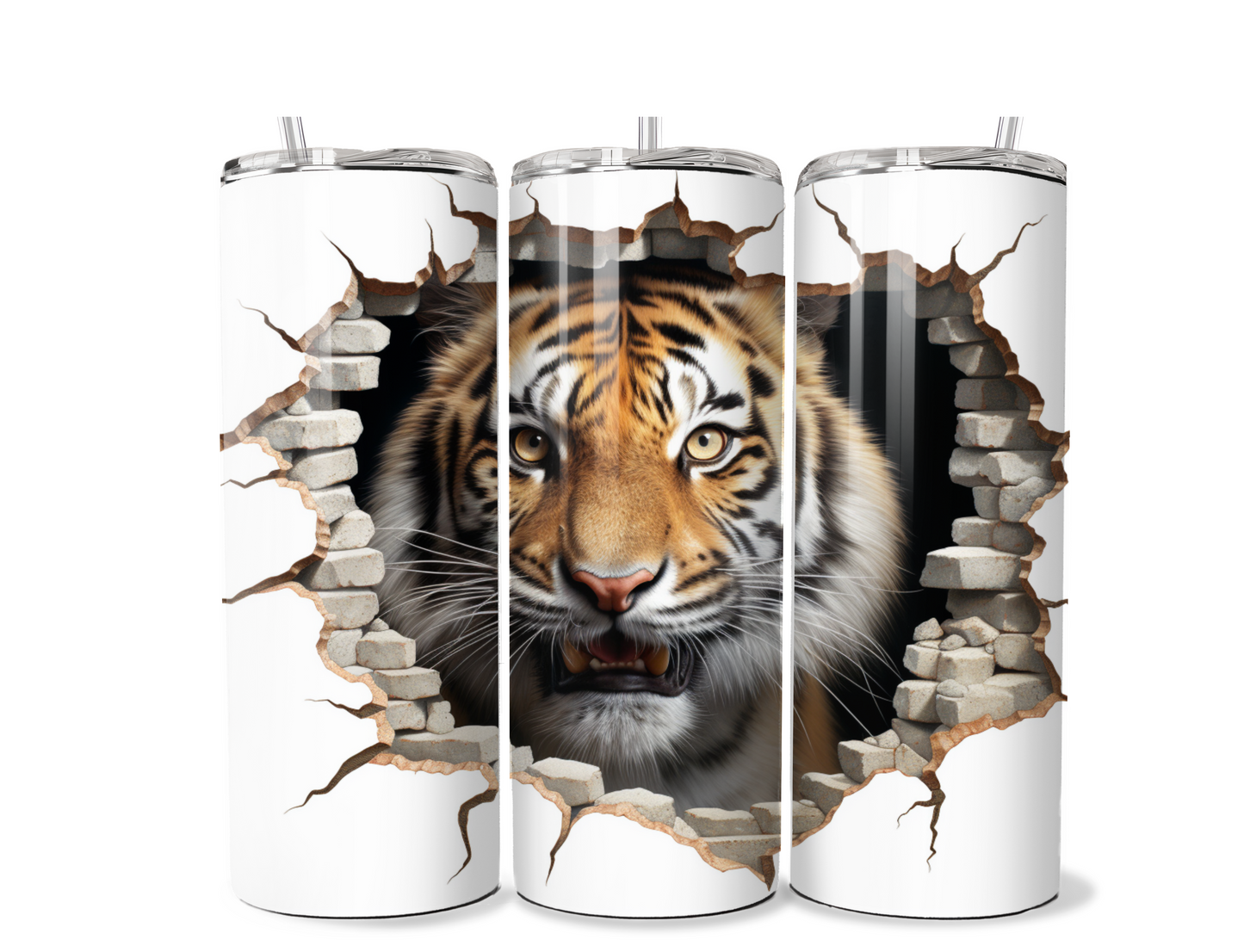 Tiger Pop Out 3D Tumbler
