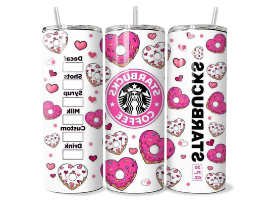 Pink and White Doughnuts Starbucks-like Tall Tumbler